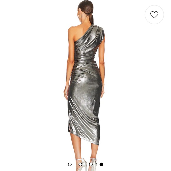 Smyth pewter one shoulder dress - Picture 2 of 7